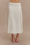 Brigette Pleated Midi Skirt - Ivory