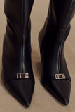 Astra Faux Leather Buckle Boot - Black