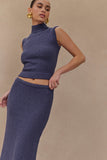 Azalea Sleeveless Knit Top - Steel