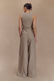 Brandi Linen Straight Leg Pant - Pebble