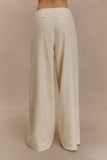 Brandi Linen Straight Leg Pant - Wheat Marle