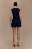 Abel Denim Button Up Top - Indigo Blue