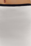 Becky Contrast Knit Mini Skirt - Ivory & Black