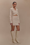 Annabelle Knit Curved Hem Cardigan - Cream