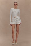 Amy Pointelle Knit Frill Bloomers - Ivory