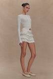 Amy Pointelle Knit Frill Bloomers - Ivory
