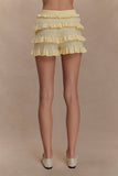 Amy Pointelle Knit Frill Bloomers - Lemon