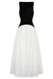 Acacia Contrast Sleeveless Maxi Dress - Black/White
