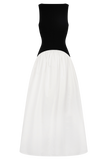 Acacia Contrast Sleeveless Maxi Dress - Black/White
