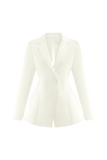 Ada Tailored Satin Blazer - Ivory
