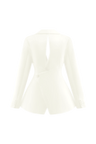 Ada Tailored Satin Blazer - Ivory
