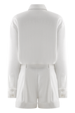 Adia Linen Belted Playsuit - White