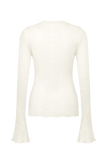 Amy Pointelle Bell Sleeve Cardigan - Ivory