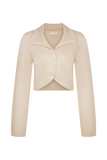 Annabelle Knit Curved Hem Cardigan - Cream