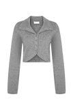 Annabelle Knit Curved Hem Cardigan - Charcoal