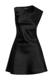 Granger Satin Structured Mini Dress - Black