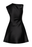 Granger Satin Structured Mini Dress - Black