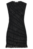 Adella Gathered Mini Dress - Black
