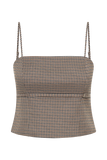 Aberley Crop Top - Tan Check
