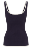 Becky Contrast Knit Top - Navy & Ivory