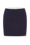 Becky Contrast Knit Mini Skirt - Navy & Ivory