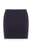Becky Contrast Knit Mini Skirt - Navy & Ivory