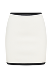 Becky Contrast Knit Mini Skirt - Ivory & Black