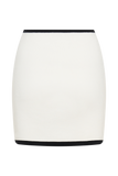 Becky Contrast Knit Mini Skirt - Ivory & Black