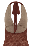 Asher Sheer Lace Halter Top - Chilli