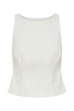 Brigette Boat Neck Longline Top - Ivory