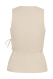 Brandi Linen Sleeveless Wrap Top - Wheat Marle