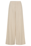 Brandi Linen Straight Leg Pant - Wheat Marle
