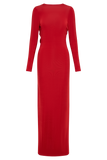 Bennett Slinky Long Sleeve Maxi Dress - Ruby