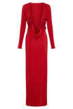 Bennett Slinky Long Sleeve Maxi Dress - Ruby
