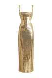 Adoria Sequin Cut Out Maxi Dress - Gold