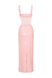 Adoria Sequin Cut Out Maxi Dress - Pale Pink