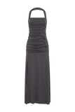 Bentley Peached Jersey Halter Maxi Dress - Charcoal