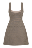 Beth Mini Dress - Tan Check
