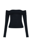 Briah Cut Out Modal Long Sleeve Top - Black