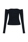 Briah Cut Out Modal Long Sleeve Top - Black