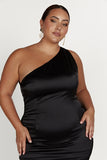 Harper One Shoulder Gown - Black