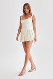 Hailey Slinky Long Line Sweetheart Top - Ivory