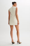 Florentina Sleeveless Suiting Mini Dress - Ivory