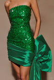 Franka Strapless Bow Mini Dress - Emerald