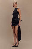 Becca Taffeta Mini Skirt With Tie - Black