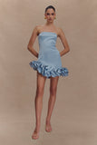 Alba Bubble Mini Dress - Cornflower Blue