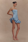 Alba Bubble Mini Dress - Cornflower Blue