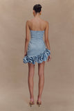 Alba Bubble Mini Dress - Cornflower Blue