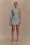 Dorian Twist Shoulder Mini Dress - Charcoal Marle