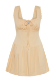 Donna Cotton Ruched Mini Dress - Peach